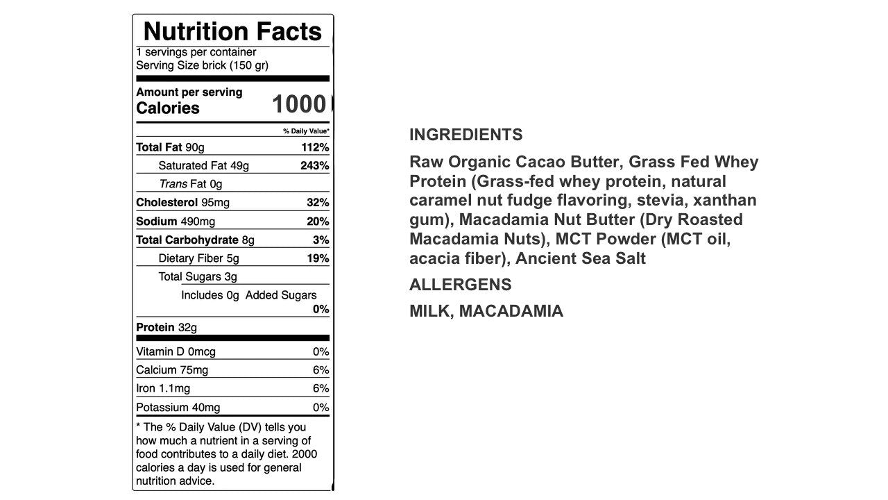 Keto Brick Macadamia Madness on SwitchGrocery Nutrition